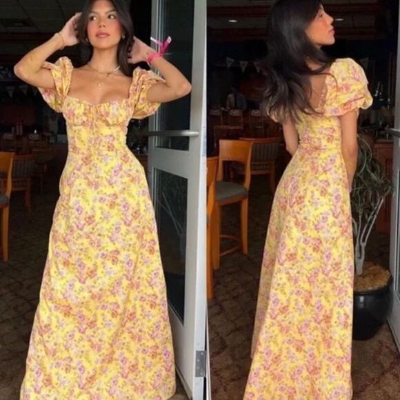 NWT House of CB 'Felizia' Butter Print Puff Sleeve Sundress-G7 - Picture 1 of 7